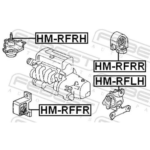 Uloženie motora FEBEST HM-RFRR - obr. 1