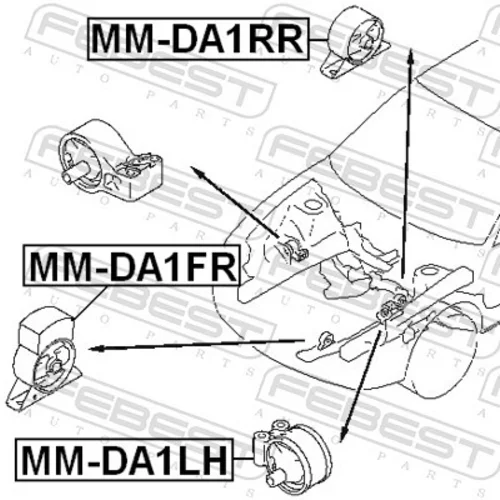 Uloženie motora FEBEST MM-DA1RR - obr. 1