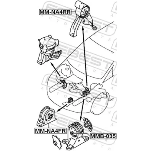 Uloženie motora FEBEST MMB-035 - obr. 1