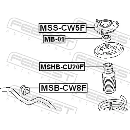 Ložisko pružnej vzpery FEBEST MSS-CW5F - obr. 1