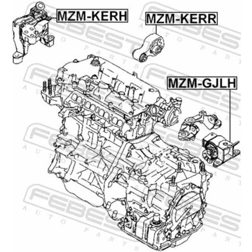 Uloženie motora FEBEST MZM-KERR - obr. 1