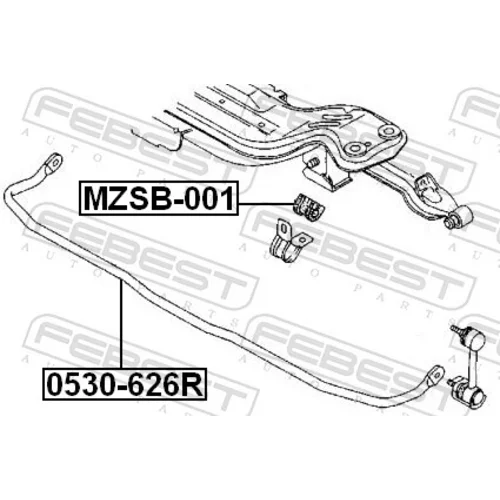 Uloženie priečneho stabilizátora MZSB-001 /FEBEST/ - obr. 1