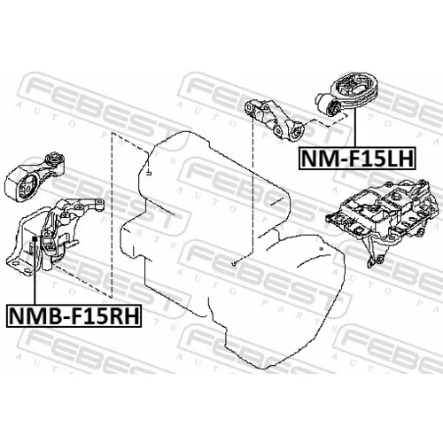 Uloženie motora FEBEST NMB-F15RH - obr. 1