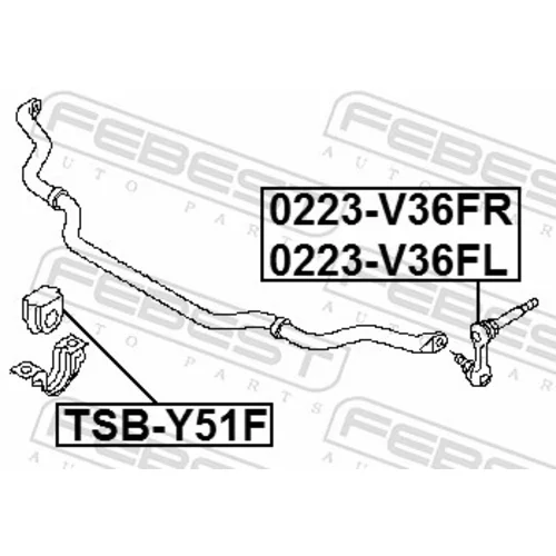 Uloženie priečneho stabilizátora FEBEST NSB-Y51F - obr. 1