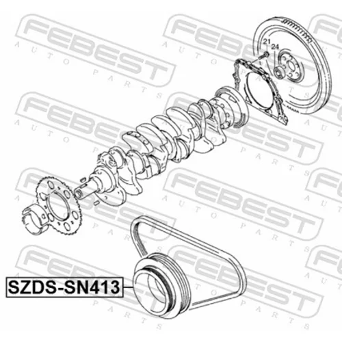 Remenica kľukového hriadeľa FEBEST SZDS-SN413 - obr. 1