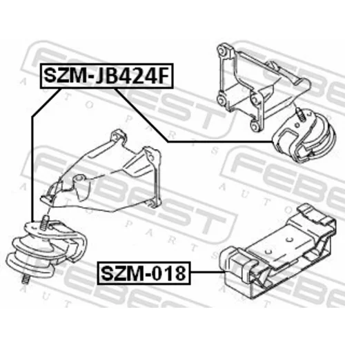 Uloženie motora FEBEST SZM-JB424F - obr. 1