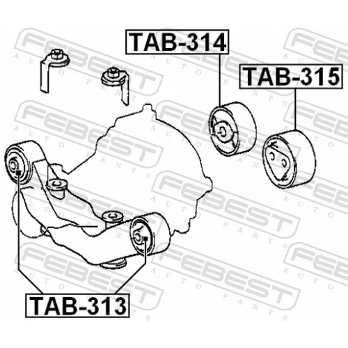 Uloženie, diferenciál FEBEST TAB-314 - obr. 1