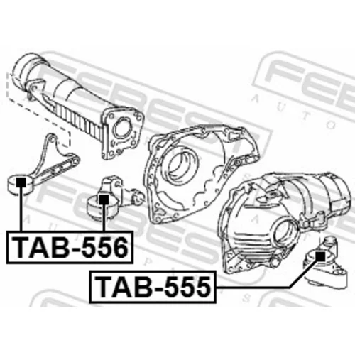 Uloženie, diferenciál FEBEST TAB-556 - obr. 1