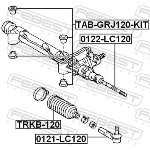 Uloženie prevodovky riadenia FEBEST TAB-GRJ120-KIT - obr. 1