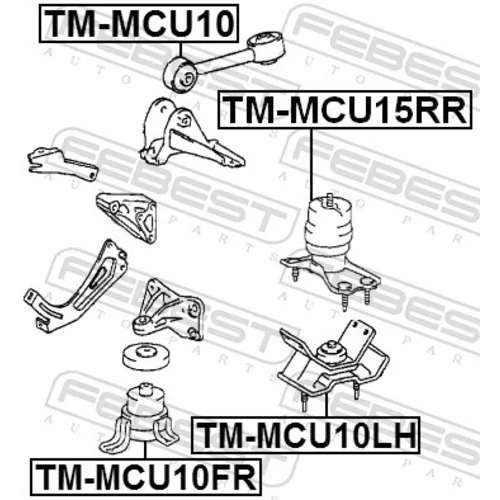 Uloženie motora TM-MCU10LH /FEBEST/ - obr. 1