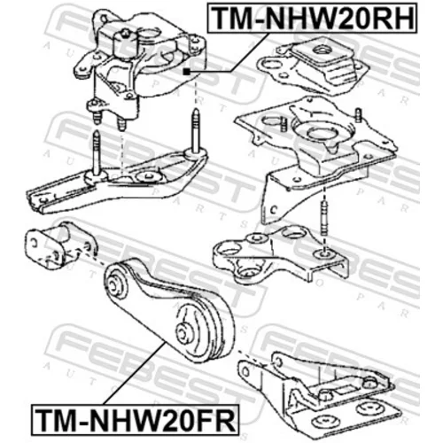 Uloženie motora FEBEST TM-NHW20RH - obr. 1