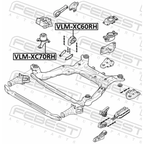 Uloženie motora FEBEST VLM-XC60RH - obr. 1