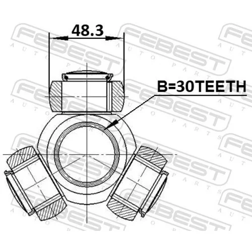 Trojkríž hnacieho hriadeľa FEBEST 0116-GRJ120 - obr. 1