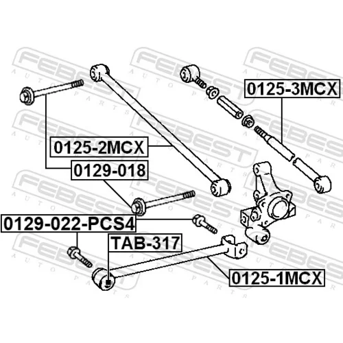 Skrutka pre nastavenie odklonu kolesa FEBEST 0129-018 - obr. 1