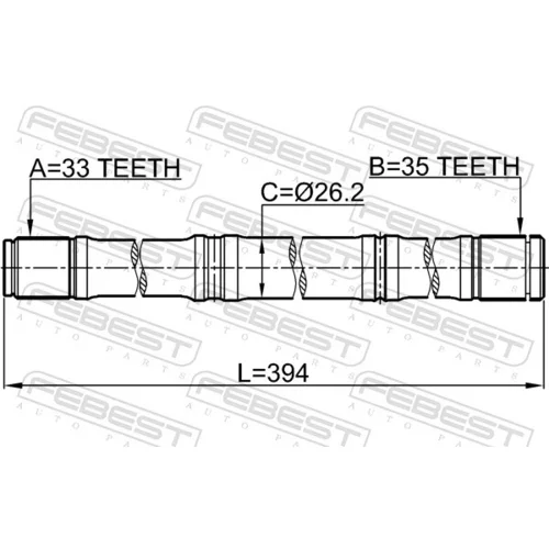 Hnací hriadeľ FEBEST 0212-MR20MT4WDLH - obr. 1