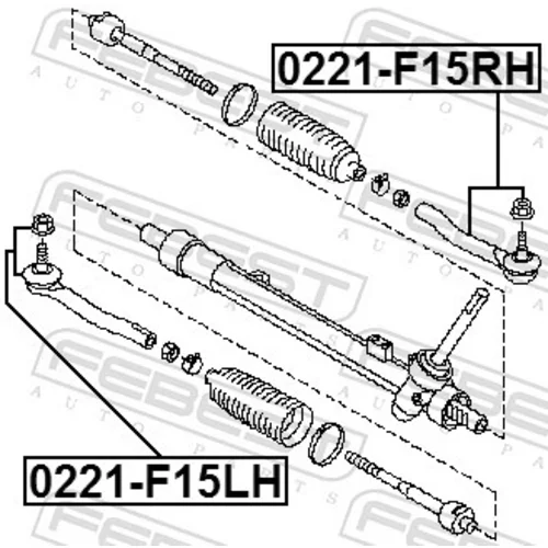 Hlava/čap spojovacej tyče riadenia FEBEST 0221-F15RH - obr. 1