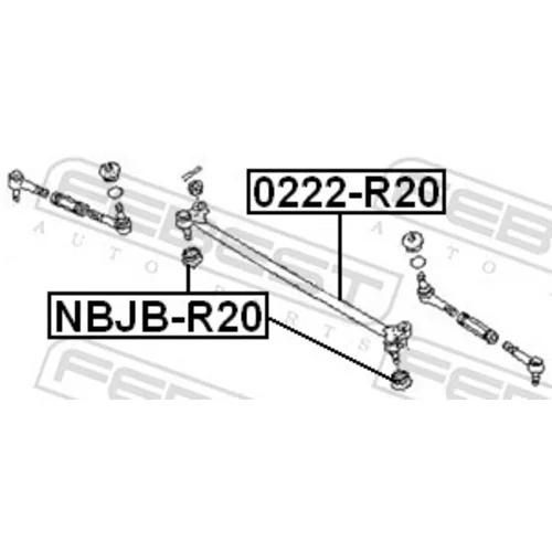 Axiálny čap tiahla riadenia FEBEST 0222-R20 - obr. 1