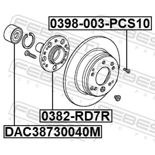 Upevňovacie čapy prieč. ramena 0398-003-PCS10 /FEBEST/ - obr. 1