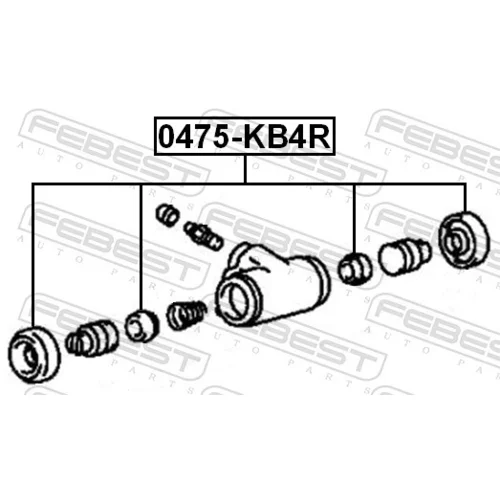 Opravná sada brzdového valčeka kolesa FEBEST 0475-KB4R - obr. 1