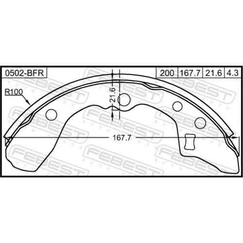 Brzdové čeľuste FEBEST 0502-BFR - obr. 1