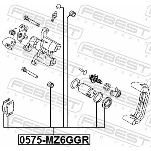 Opravná sada brzdového strmeňa FEBEST 0575-MZ6GGR - obr. 1