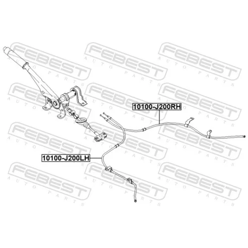 Ťažné lanko parkovacej brzdy FEBEST 10100-J200RH - obr. 1