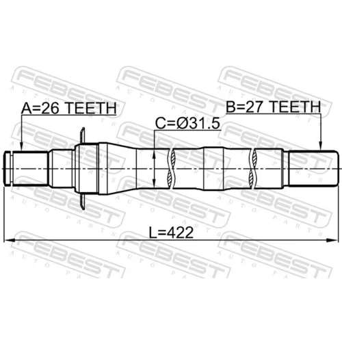 Hnací hriadeľ 1212-IX35AT4WD /FEBEST/ - obr. 1