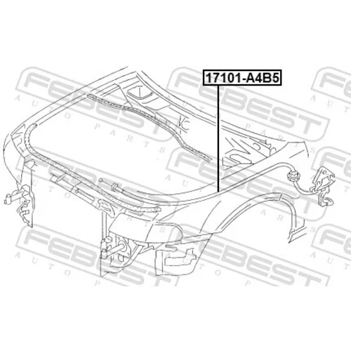 Lanko pre otváranie kapoty motora FEBEST 17101-A4B5 - obr. 1