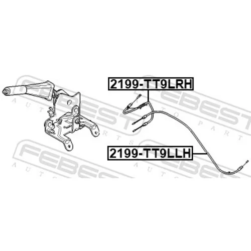 Ťažné lanko parkovacej brzdy FEBEST 2199-TT9LRH - obr. 1