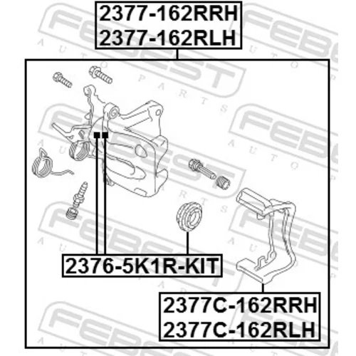 Brzdový strmeň FEBEST 2377-162RLH - obr. 1