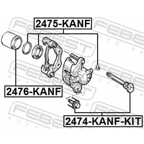 Piest brzdového strmeňa FEBEST 2476-KANF - obr. 1