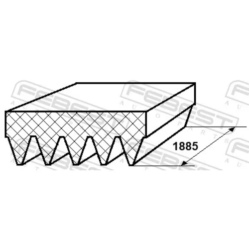 Ozubený klinový remeň FEBEST 88127-5L1885 - obr. 1