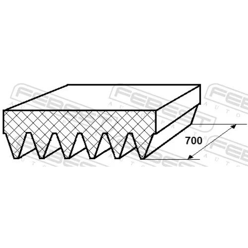 Ozubený klinový remeň FEBEST 88128-6L700 - obr. 1