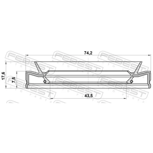 Tesniaci krúžok hriadeľa diferenciálu FEBEST 95HFW-45740818L - obr. 1