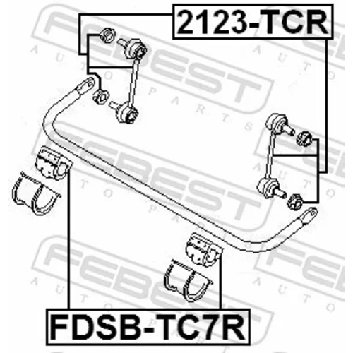 Uloženie priečneho stabilizátora FEBEST FDSB-TC7R - obr. 1