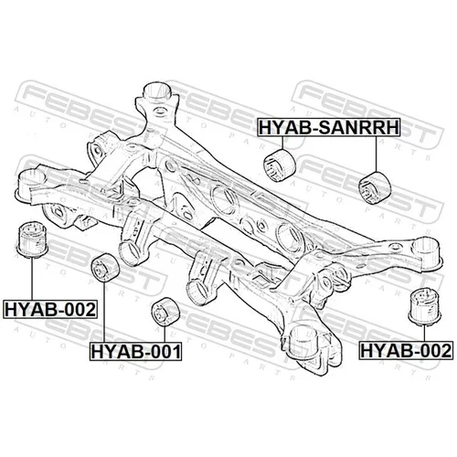 Uloženie tela nápravy FEBEST HYAB-002 - obr. 1