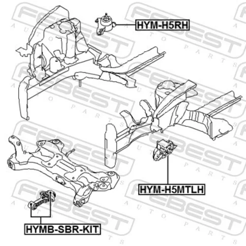 Uloženie motora FEBEST HYM-H5MTLH - obr. 1