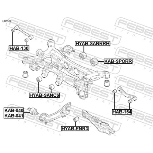 Uloženie riadenia FEBEST KAB-040 - obr. 1