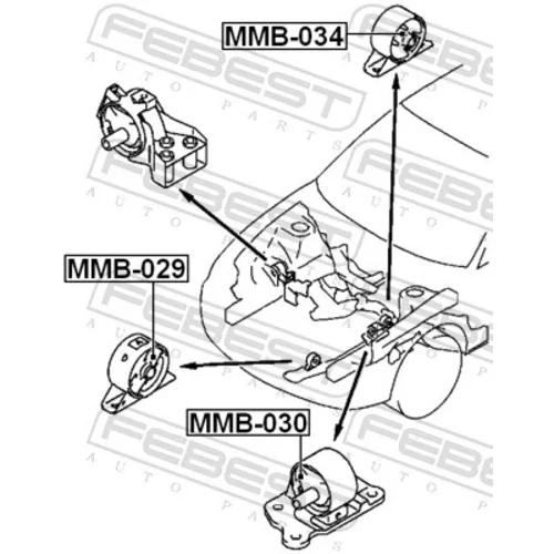 Uloženie motora FEBEST MMB-034 - obr. 1