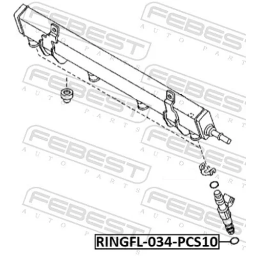 Tesniaci krúžok vstrekovacieho ventilu FEBEST RINGFL-034-PCS10 - obr. 1