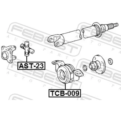 Stredové ložisko kĺbového hriadeľa FEBEST TCB-009 - obr. 1