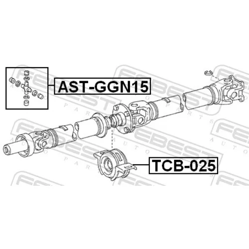 Stredové ložisko kĺbového hriadeľa FEBEST TCB-025 - obr. 1