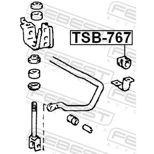 Uloženie priečneho stabilizátora TSB-767 /FEBEST/ - obr. 1