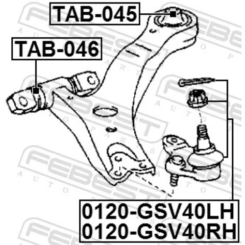 Zvislý/nosný čap FEBEST 0120-GSV40LH - obr. 1