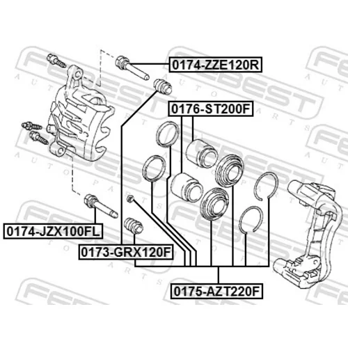 Opravná sada brzdového strmeňa 0175-AZT220F /FEBEST/ - obr. 1