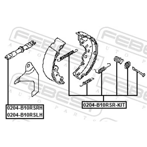 Sada príslušenstva čeľustí parkovacej brzdy FEBEST 0204-B10RSR-KIT - obr. 1