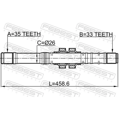 Hnací hriadeľ 0212-J10LH /FEBEST/ - obr. 1