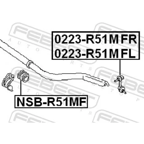 Tyč/Vzpera stabilizátora FEBEST 0223-R51MFR - obr. 1