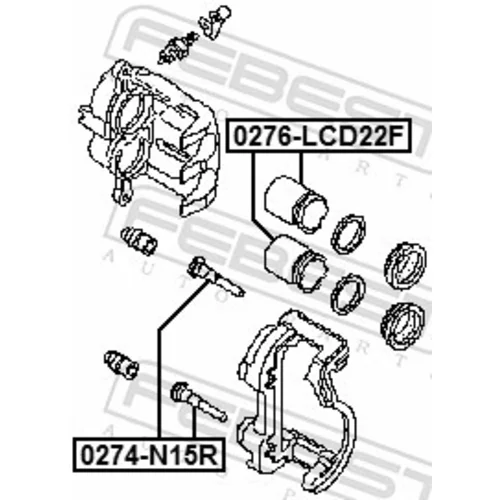 Piest brzdového strmeňa FEBEST 0276-LCD22F - obr. 1