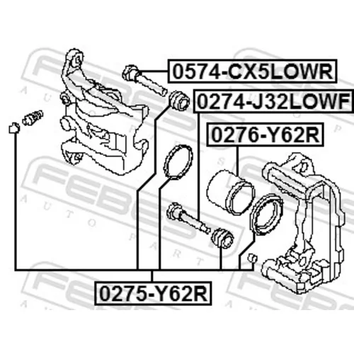 Piest brzdového strmeňa FEBEST 0276-Y62R - obr. 1